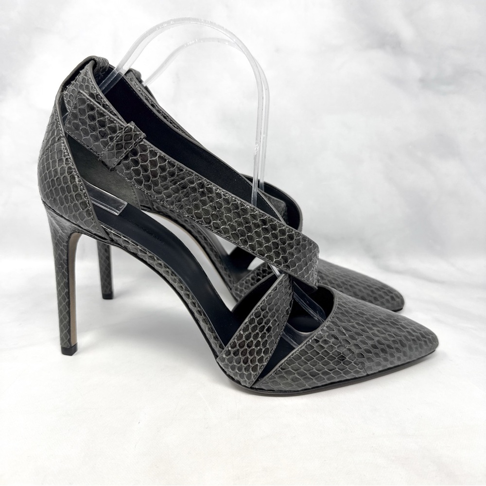NEW Alexander Wang Marcelle Snakeskin Strappy Pointed Toe Pump Heel Leather 40.5 - Picture 2 of 14